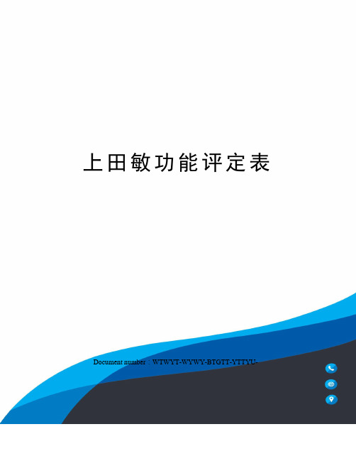 上田敏功能评定表