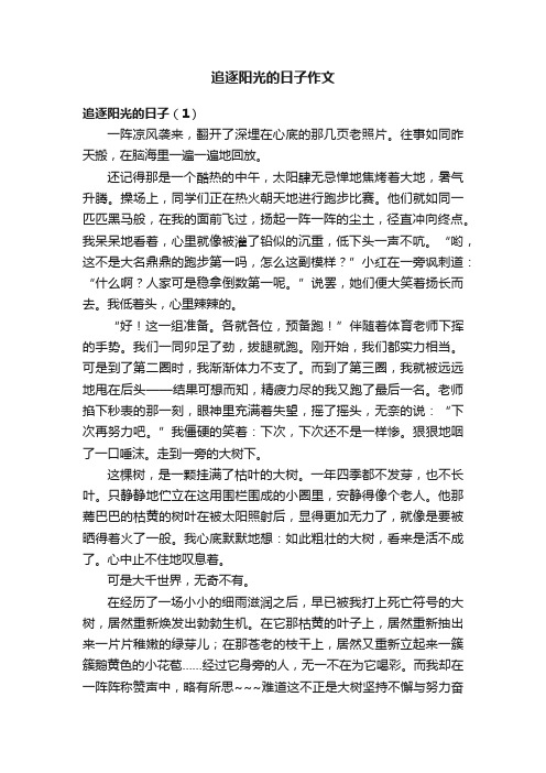 追逐阳光的日子作文