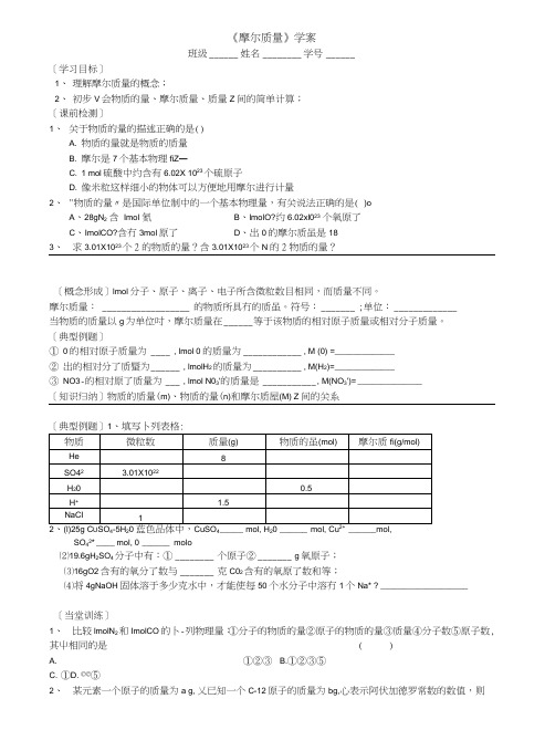 《摩尔质量》学案.doc