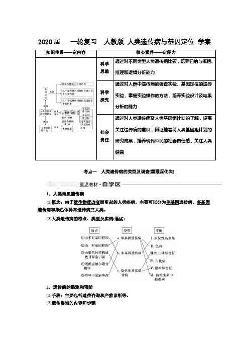 2020年高考   一轮复习  人教版 人类遗传病与基因定位 学案.doc