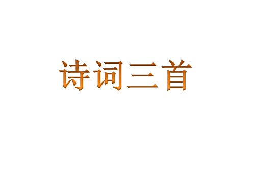 九年级语文上册课件：13 诗词三首(共11张PPT)