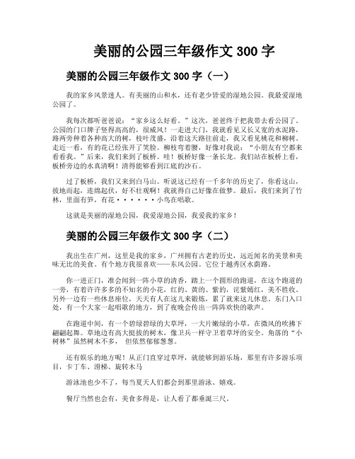 美丽的公园三年级作文300字