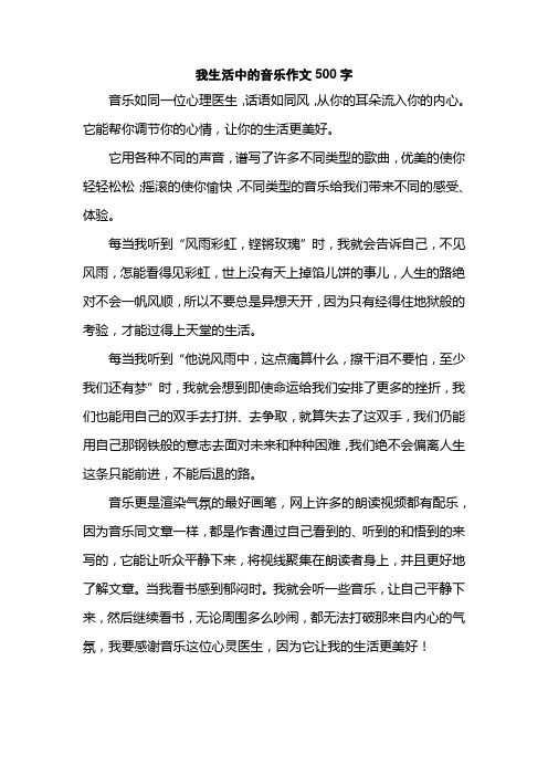 我生活中的音乐作文500字