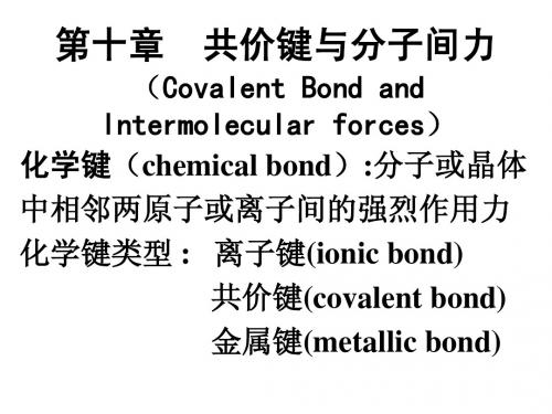 基础化学第十章共价键和分子间力8