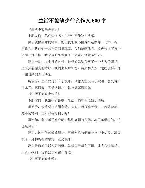 生活不能缺少什么作文500字