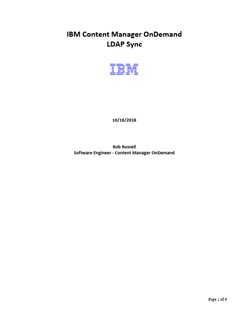 IBM Content Manager OnDemand LDAP Sync 用户指南说明书