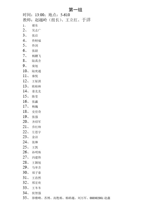 2010级--开题答辩分组名单