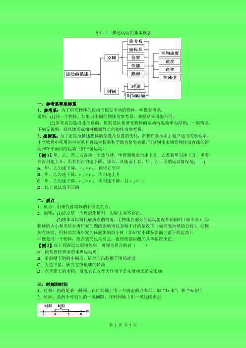 描述运动的基本概念