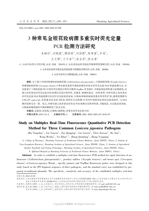 3种常见金银花致病菌多重实时荧光定量PCR检测方法研究