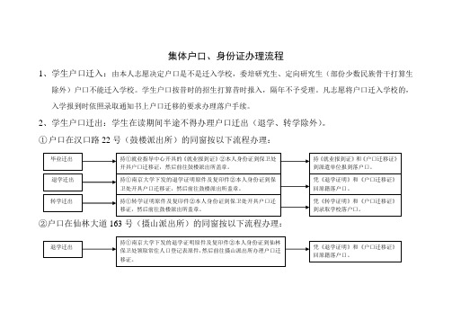 南京大学身份证、户口办理流程