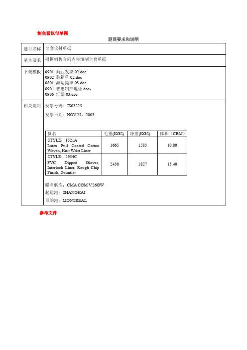 制全套议付单据