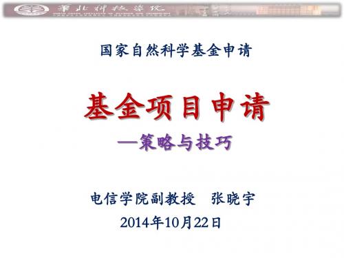 国家自然科学基金申请基金项目申请—策略与技巧