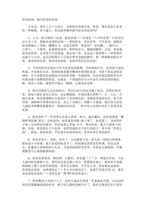 优美段落描写桂花的好段