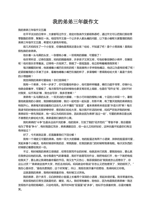 我的弟弟三年级作文五篇