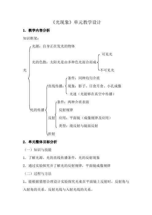 光现象单元教学设计 (2)