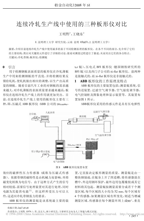 连续冷轧生产线中使用的三种板形仪对比