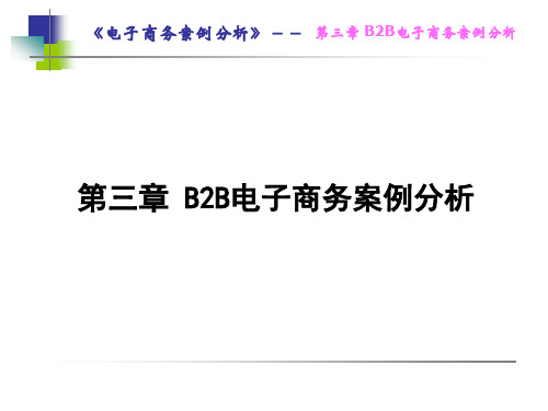 电子商务案例-第3章B2B电子商务案例分析课件