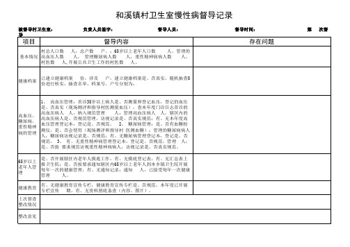 和溪镇村卫生室慢性病督导记录