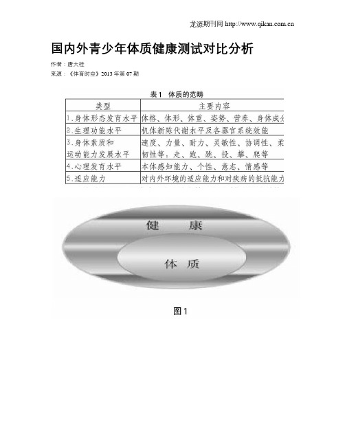 国内外青少年体质健康测试对比分析