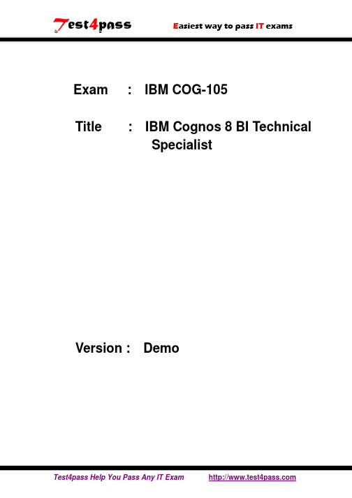 free download Test4pass COG-105 pdf exam dumps