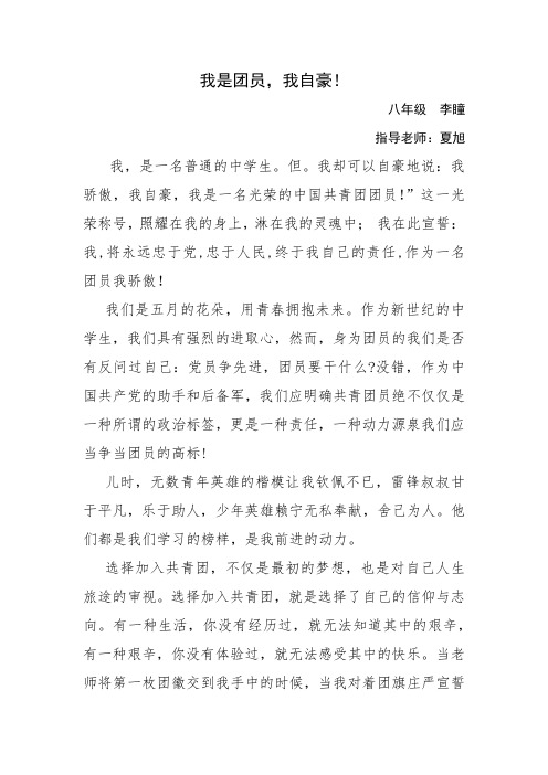 我是团员李瞳