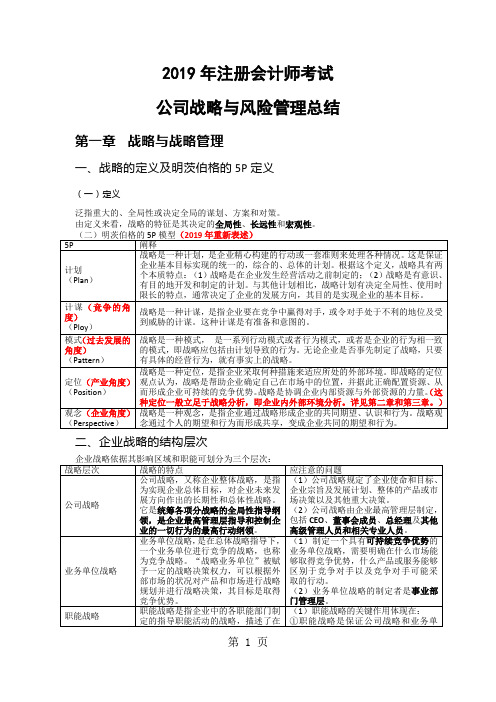 由厚到薄2019年CPA公司战略总结完整版word精品文档74页