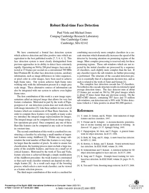 Robust real-time face detection