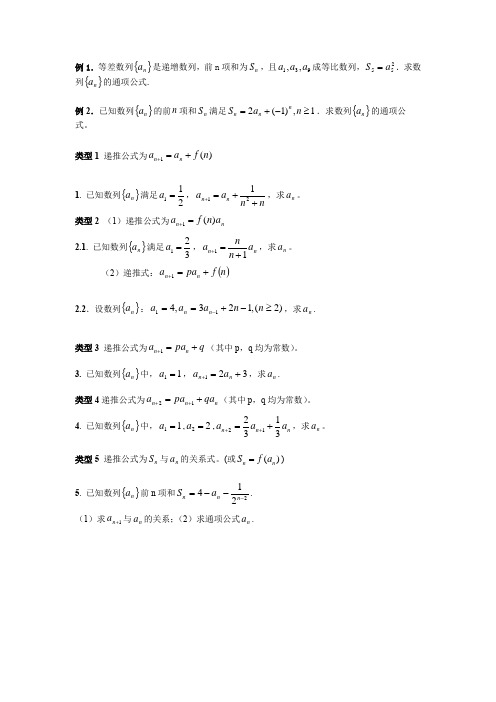 数列通项公式练习题(含解析)