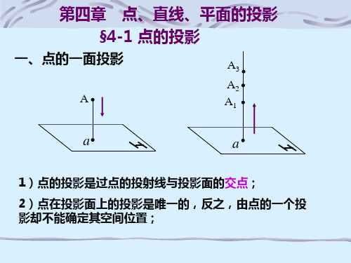 工程制图点面线空间关系.ppt