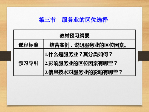 (新教材)2019-2020学年新课程同步湘教版地理必修第二册 ：第三章 第三节 服务业的区位选择  课件