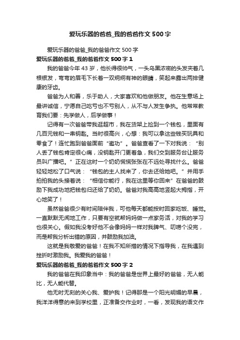 爱玩乐器的爸爸_我的爸爸作文500字