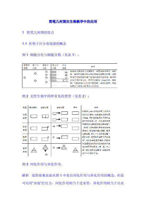 简笔几何图在生物教学中的应用