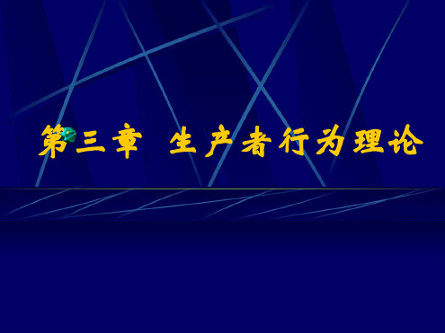 生产者行为微观经济学-武汉大学