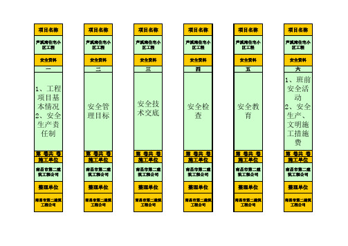 安全资料档案盒标签