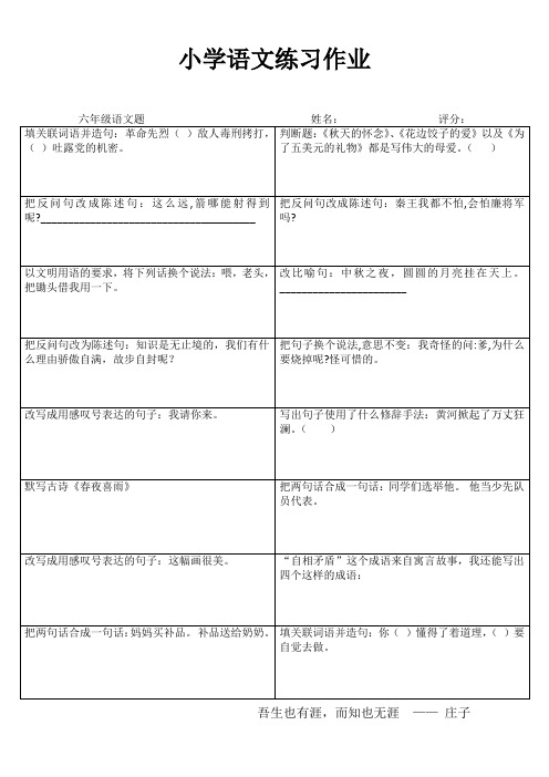 小学语文精作细练习题I (60)