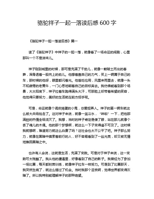 骆驼祥子一起一落读后感600字