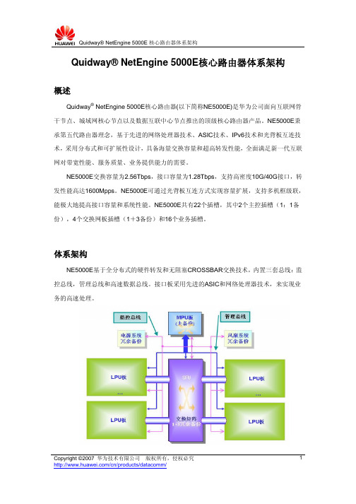 NE5000E核心路由器体系架构