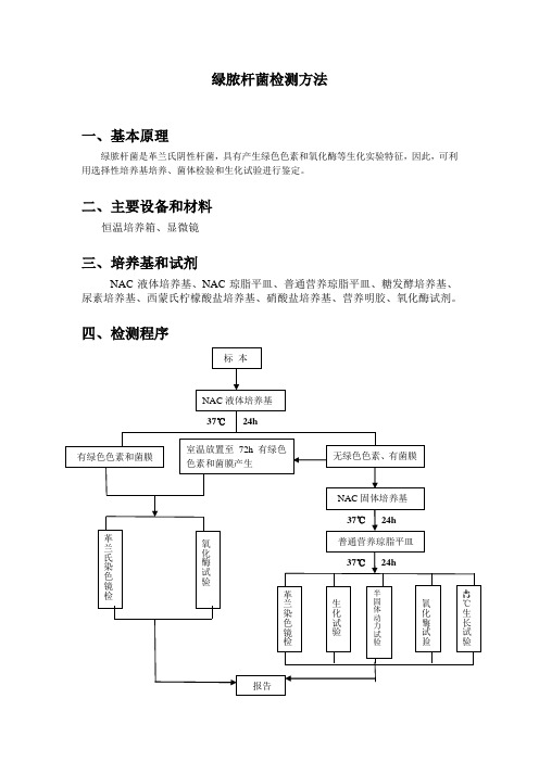 绿脓杆菌检测方法