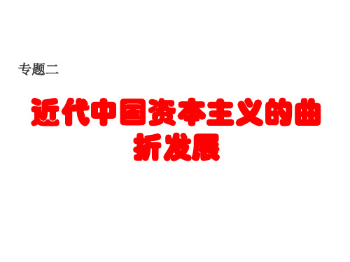 专题二  近代中国民族资本主义的曲折发展