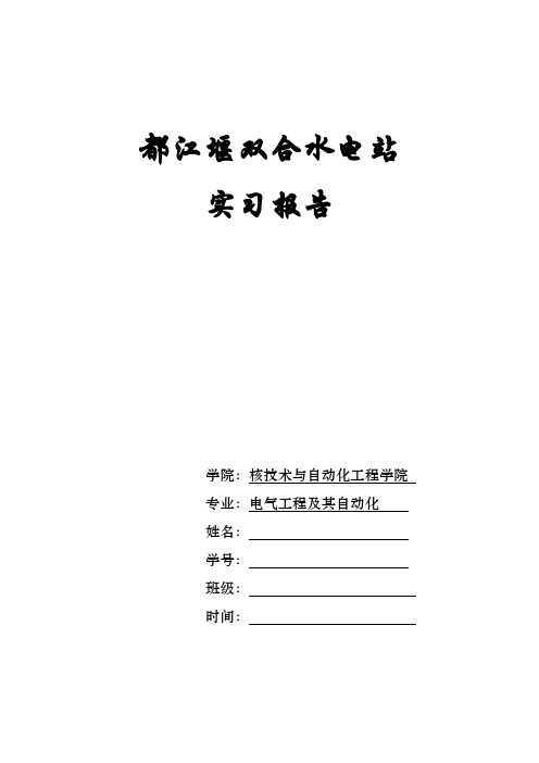 成都理工大学双合水电厂实习报告