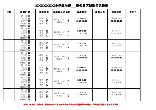 公共区域-消毒通风记录表