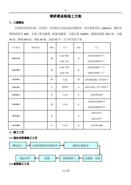 桥墩盖梁施工方案