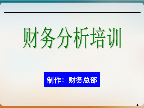 财务报表分析培训经典课件(PPT80页)