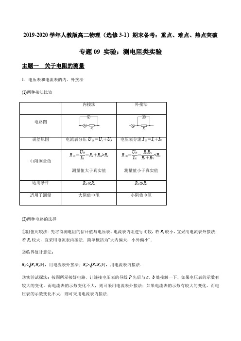 专题09 实验：测电阻类实验(解析版)