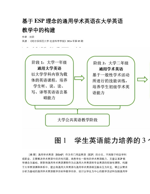 基于ESP理念的通用学术英语在大学英语教学中的构建