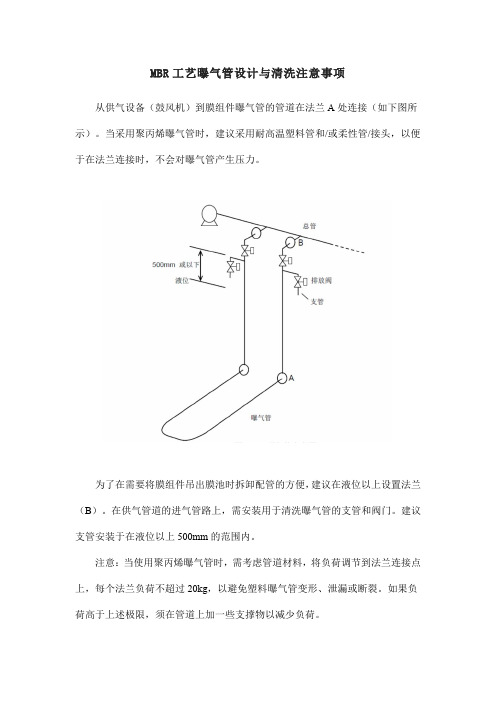 MBR工艺曝气管设计与清洗注意事项