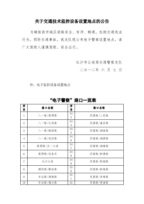 长沙672个电子警察路口