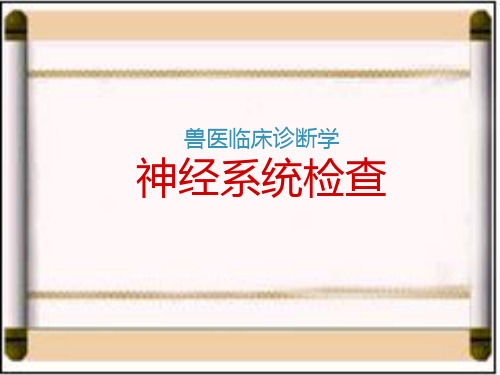 兽医临床诊断学——神经系统检查