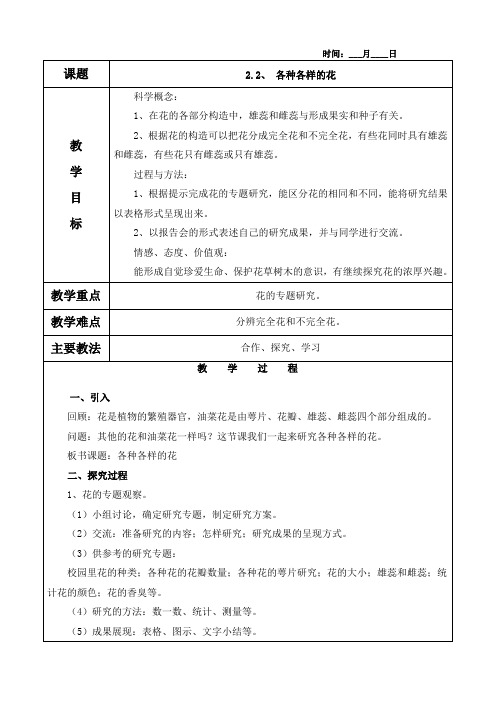 2.2、 各种各样的花教案(含教学反思)