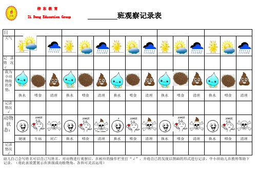 动物角观察记录表